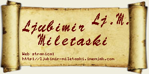 Ljubimir Miletaški vizit kartica